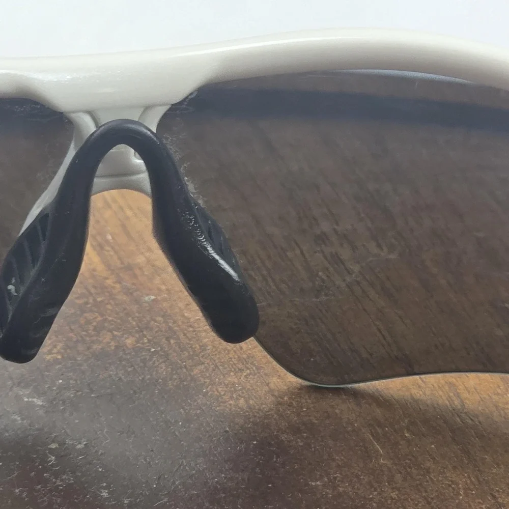 Oakley Radar Sunglasses Mens One Size White Gray Polarized Shield USA Sport